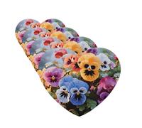 Lot de 4 désodorisants de voiture amusants à suspendre - Motif fleurs de pensée - Mignon - Longue durée - Décoration à suspendre - Cadeau pour homme et femme - Forme de cœur