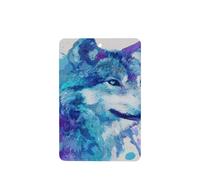Lot de 4 désodorisants de voiture aquarelle loup avec néon, bleu et violet, cartes parfumées à suspendre pour tablettes d'aromathérapie de voiture