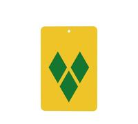 Lot de 4 désodorisants de voiture avec drapeau des Grenadines de Saint Vincent - Cartes parfumées à suspendre - Pour tablettes d'aromathérapie de voiture