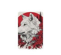 Lot de 4 désodorisants de voiture avec motif loup blanc, fleurs rouges, cartes parfumées à suspendre, cartes parfumées pour tablettes d'aromathérapie de voiture