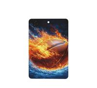 Lot de 4 désodorisants de voiture « Basketball In Fire » - Cartes parfumées à suspendre - Pour tablettes d'aromathérapie de voiture