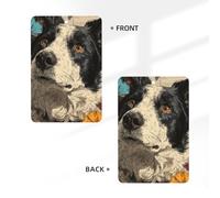 Lot de 4 désodorisants de voiture Border Collie Chien, Papillons, Fleurs et Cartes Parfumées à Suspendre Cartes Parfumées pour Voiture Aromathérapie Tablettes