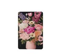 Lot de 4 désodorisants de voiture Bouquet de pivoines roses tulipes fleurs sauvages Cartes parfumées à suspendre Cartes parfumées pour tablettes d'aromathérapie de voiture