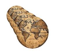 Lot de 4 désodorisants de voiture - Carte du monde antique - Cartes parfumées à suspendre - Parfum durable - Tablettes d'aromathérapie de voiture - Pendentif de rétroviseur pour armoire à chaussures