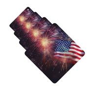 Lot de 4 désodorisants de voiture - Cartes de feu d'artifice - Drapeau américain - 4 juillet - Cartes parfumées à suspendre - Parfum durable - Tablettes d'aromathérapie de voiture - Pendentif de