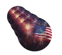 Lot de 4 désodorisants de voiture - Cartes de feu d'artifice - Drapeau américain - 4 juillet - Cartes parfumées à suspendre - Parfum durable - Tablettes d'aromathérapie de voiture - Pendentif de