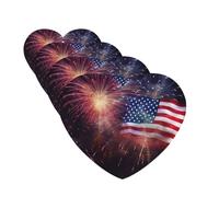 Lot de 4 désodorisants de voiture - Cartes de feu d'artifice - Drapeau américain - 4 juillet - Cartes parfumées à suspendre - Parfum durable - Tablettes d'aromathérapie de voiture - Pendentif de