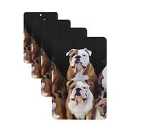 Lot de 4 désodorisants de voiture - Cartes parfumées à suspendre - Motif bouledogues anglais - Parfum durable - Tablettes d'aromathérapie de voiture - Pendentif de rétroviseur pour armoire à