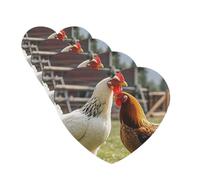 Lot de 4 désodorisants de voiture - Cartes parfumées à suspendre - Motif poules et ferme - Parfum durable - Pour armoire à chaussures