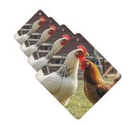 Lot de 4 désodorisants de voiture - Cartes parfumées à suspendre - Motif poules et ferme - Parfum durable - Pour armoire à chaussures