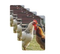 Lot de 4 désodorisants de voiture - Cartes parfumées à suspendre - Motif poules et ferme - Parfum durable - Pour armoire à chaussures