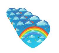 Lot de 4 désodorisants de voiture - Cartes parfumées à suspendre - Nuages arc-en-ciel - Gouttes de pluie - Parfum durable - Tablettes d'aromathérapie de voiture - Pendentif pour rétroviseur de voiture