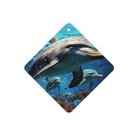 Lot de 4 désodorisants de voiture - Dauphins - Longue durée - Cadeaux pour homme et femme - Tablettes d'aromathérapie - À suspendre - Parfum lavande