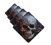 Lot de 4 désodorisants de voiture décoratifs pour voiture - Longue durée - Parfum à suspendre - Motif tête de mort - Tablettes d'aromathérapie - Pendentif de rétroviseur - Pour homme et femme