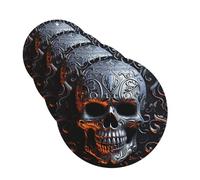 Lot de 4 désodorisants de voiture décoratifs pour voiture - Longue durée - Parfum à suspendre - Motif tête de mort - Tablettes d'aromathérapie - Pendentif de rétroviseur - Pour homme et femme