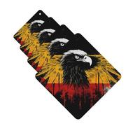 Lot de 4 désodorisants de voiture décoratifs pour voiture - Longue durée - Parfum à suspendre - Parfum drapeau de l'Allemagne - aigle - Tablettes d'aromathérapie - Pendentif de rétroviseur - Pour