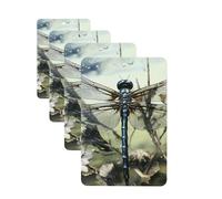 Lot de 4 désodorisants de voiture décoratifs pour voiture - Longue durée - Parfum libellule moderne - Tablettes d'aromathérapie - Pendentif de rétroviseur - Pour homme et femme