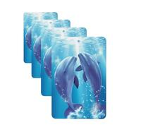 Lot de 4 désodorisants de voiture Dolphins in Love - Cartes parfumées à suspendre - Tablettes d'aromathérapie pour voiture, armoire, salle de bain, voiture, miroir intérieur