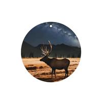 Lot de 4 désodorisants de voiture Elk in the Meadow - Longue durée - Parfumés à la lavande - Pour intérieur de véhicule - Impression double face - Décoration parfumée pour voiture, maison, armoire