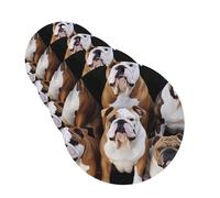 Lot de 4 désodorisants de voiture en forme de bouledogues anglais à suspendre - Mignon - Longue durée - Décoration à suspendre - Cadeau pour homme et femme - Forme ronde