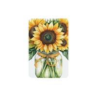 Lot de 4 désodorisants de voiture en forme de bouquet de tournesol et de coquelicots dans un bocal en verre - Cartes parfumées à suspendre - Cartes parfumées pour tablettes d'aromathérapie de voiture