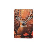 Lot de 4 désodorisants de voiture en forme de cerf de forêt d'automne - Cartes parfumées à suspendre - Cartes parfumées pour tablettes d'aromathérapie de voiture