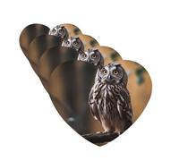 Lot de 4 désodorisants de voiture en forme de cœur à suspendre en forme de hibou debout sur l'arbre - Cartes parfumées - Pour voiture, maison, bureau, placard, salle de bain