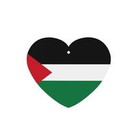 Lot de 4 désodorisants de voiture en forme de cœur à suspendre Motif drapeau de l'État de Palestine