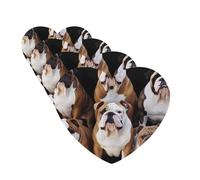 Lot de 4 désodorisants de voiture en forme de cœur avec motif bouledogues anglais à suspendre, mignon, durable, parfumé, miroir, décoration à suspendre, cadeau pour homme et femme