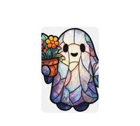 Lot de 4 désodorisants de voiture en forme de fantôme mignon tenant un pot de fleurs coloré - Cartes parfumées à suspendre - Cartes parfumées pour tablettes d'aromathérapie de voiture