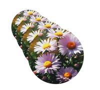 Lot de 4 désodorisants de voiture en forme de marguerite - Forme ronde à suspendre - Cartes parfumées - Pour voiture, maison, bureau, placard, salle de bain