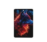 Lot de 4 désodorisants de voiture en forme de tête de loup rouge et bleu à suspendre - Cartes parfumées pour tablettes d'aromathérapie de voiture