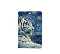 Lot de 4 désodorisants de voiture en forme de tigre blanc dans un style audacieux tourbillonnant, cartes parfumées à suspendre, cartes parfumées pour tablettes d'aromathérapie de voiture