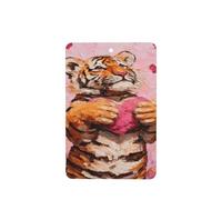 Lot de 4 désodorisants de voiture en forme de tigre tenant un cœur rose - Cartes parfumées à suspendre - Cartes parfumées pour tablettes d'aromathérapie de voiture