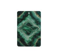 Lot de 4 désodorisants de voiture en marbre vert jade foncé à suspendre - Cartes parfumées pour tablettes d'aromathérapie de voiture
