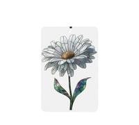 Lot de 4 désodorisants de voiture en verre teinté avec marguerite blanche - Cartes parfumées à suspendre - Pour tablettes d'aromathérapie de voiture