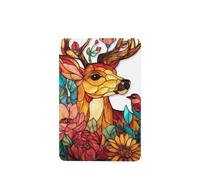 Lot de 4 désodorisants de voiture en verre teinté avec motif cerf, fleurs, oiseaux, cartes parfumées à suspendre, cartes parfumées pour tablettes d'aromathérapie de voiture