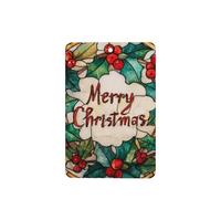 Lot de 4 désodorisants de voiture en verre teinté Merry Christmas Holly and Berries - Cartes parfumées à suspendre - Cartes parfumées pour tablettes d'aromathérapie de voiture