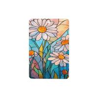 Lot de 4 désodorisants de voiture en verre teinté - Motif fleurs de marguerites blanches - Cartes parfumées à suspendre - Pour tablettes d'aromathérapie de voiture