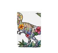 Lot de 4 désodorisants de voiture en verre teinté - Motif squelette de dinosaure - Cartes parfumées à suspendre - Pour tablettes d'aromathérapie de voiture