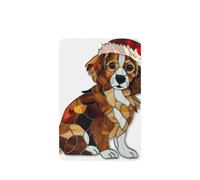 Lot de 4 désodorisants de voiture en verre teinté portant un chapeau de Père Noël - Cartes parfumées à suspendre - Cartes parfumées pour voiture, aromathérapie