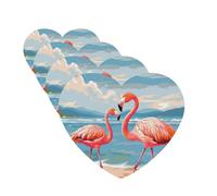 Lot de 4 désodorisants de voiture Flamingo Beach - Cartes parfumées à suspendre - Longue durée - Pour armoire, salle de bain, voiture, miroir intérieur