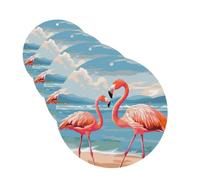 Lot de 4 désodorisants de voiture Flamingo Beach - Cartes parfumées à suspendre - Longue durée - Pour armoire, salle de bain, voiture, miroir intérieur