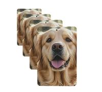 Lot de 4 désodorisants de voiture Golden Retriever - Cartes parfumées à suspendre - Parfum durable - Tablettes d'aromathérapie de voiture - Pendentif pour rétroviseur de voiture - Pendentifs pour