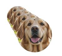 Lot de 4 désodorisants de voiture Golden Retriever - Cartes parfumées à suspendre - Parfum durable - Tablettes d'aromathérapie de voiture - Pendentif pour rétroviseur de voiture - Pendentifs pour