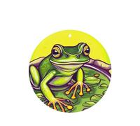 Lot de 4 désodorisants de voiture Grenouille dans un étang - Cartes à suspendre durables parfumées à la lavande pour intérieur de véhicule, décoration parfumée double face pour voiture, maison