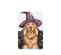 Lot de 4 désodorisants de voiture Halloween Magicien Chien et Chats - Cartes parfumées à suspendre - Cartes parfumées pour voiture, tablettes d'aromathérapie