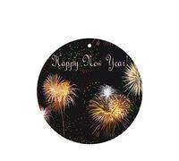 Lot de 4 désodorisants de voiture Happy New Year à suspendre - Feuilles d'encens parfumées pour voiture, maison, décoration intérieure