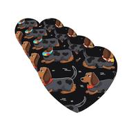 Lot de 4 désodorisants de voiture « I Love My Dog Teckels » à suspendre - Mignon - Longue durée - Décoration à suspendre - Cadeau pour homme et femme - Forme de cœur