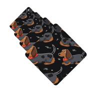 Lot de 4 désodorisants de voiture « I Love My Dog Teckels » à suspendre - Mignon - Longue durée - Parfumé - Décoration à suspendre - Cadeau pour homme et femme - Carré